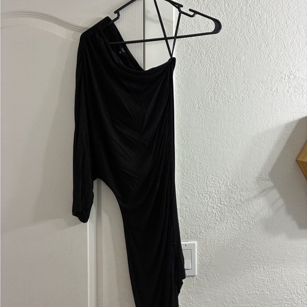 Tart One-Shoulder Black Draped Dress XS
